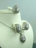 Turkish Handmade Jewelry 925 Sterling Silver Zircon Stone Women Earring Set