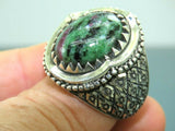 Turkish Handmade Jewelry 925 Sterling Silver Bloodstone Mens Rings