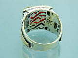 Turkish Handmade Jewelry 925 Sterling Silver Agate Stone Mens Rings