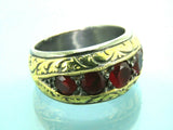 Turkish Handmade Jewelry 925 Sterling Silver Ruby Stone Mens Rings