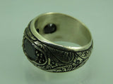 Turkish Handmade Jewelry 925 Sterling Silver Onyx Stone Mens Rings