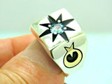 Turkish Handmade Jewelry 925 Sterling Silver Aquamarine Stone Mens Rings