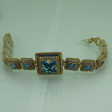 Turkish Handmade Jewelry 925 Sterling Silver Aquamarine Stone Womens Bracelet