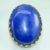 Turkish Handmade Jewelry 925 Sterling Silver Lapis Stone Mens Rings