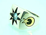 Turkish Handmade Jewelry 925 Sterling Silver Aquamarine Stone Mens Rings