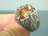 Turkish Handmade Jewelry 925 Sterling Silver Quartz Stone Mens Rings
