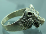 Turkish Handmade Jewelry 925 Sterling Silver Wolf Desing Mens Rings