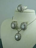 Turkish Handmade Jewelry 925 Sterling Silver Zircon Stone Women Earring Set