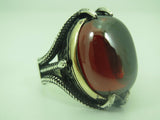 Turkish Handmade Jewelry 925 Sterling Silver Garnet Stone Mens Rings