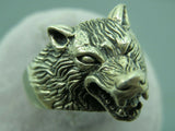 Turkish Handmade Jewelry 925 Sterling Silver Wolf Desing Mens Rings