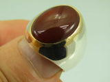 Turkish Handmade Jewelry 925 Sterling Silver Agate Stone Mens Rings