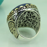 Turkish Handmade Jewelry 925 Sterling Silver Lapis Stone Mens Rings