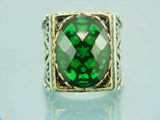 Turkish Handmade Jewelry 925 Sterling Silver Emerald Stone Mens Rings