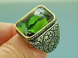 Turkish Handmade Jewelry 925 Sterling Silver Alexandrite Stone Engraved Mens Rings