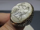 Turkish Handmade Jewelry 925 Sterling Silver Pearl Stone Mens Rings