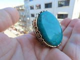 Turkish Handmade Jewelry 925 Sterling Silver Turquoise Stone Mens Rings