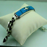 Turkish Handmade Jewelry 925 Sterling Silver Turquoise Stone Mens Bracelets