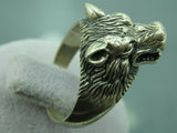 Turkish Handmade Jewelry 925 Sterling Silver Wolf Desing Mens Rings