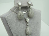 Turkish Handmade Jewelry 925 Sterling Silver Zircon Stone Women's Earrings & Pendant Jewelry Set