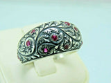 Turkish Handmade Jewelry 925 Sterling Silver Ruby Stone Mens Rings