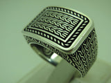 Turkish Handmade Jewelry 925 Sterling Silver Matting Design Men's Ring