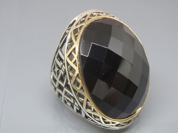 Turkish Handmade Jewelry 925 Sterling Silver Onyx Stone Mens Rings