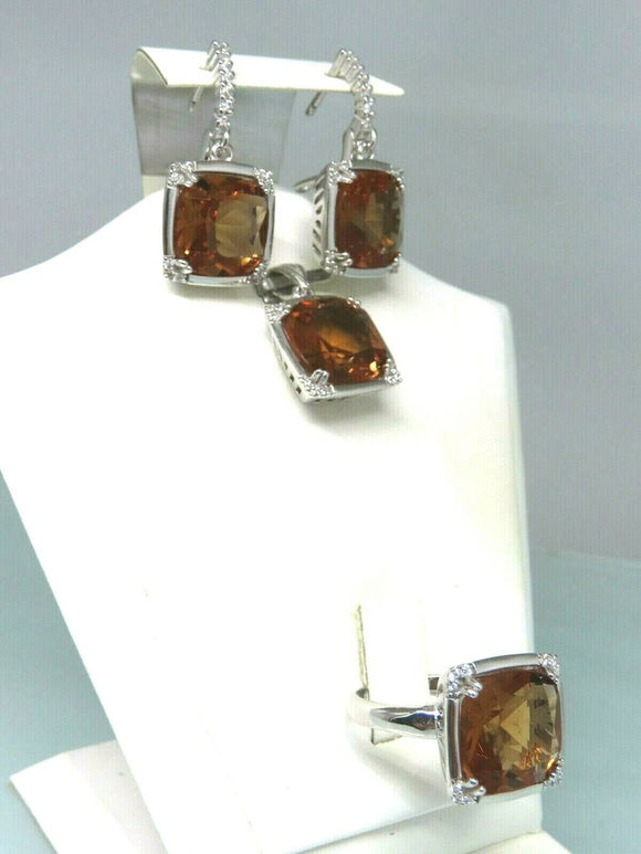 Turkish Handmade Jewelry 925 Sterling Silver Alexandrite Stone Women's Earrings, Pendant & Ring Jewelry Set