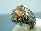 Turkish Handmade Jewelry 925 Sterling Silver Quartz Stone Mens Rings