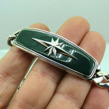 Turkish Handmade Jewelry 925 Sterling Silver Agate Stone Star Design Mens Bracelets