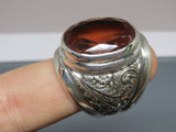 Turkish Handmade Jewelry 925 Sterling Silver Alexandrite Stone Engraved Mens Rings