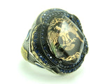 Turkish Handmade Jewelry 925 Sterling Silver Sapphire Stone Imperial Design Mens Rings
