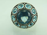 Turkish Handmade Jewelry 925 Sterling Silver Aquamarine Stone Mens Rings