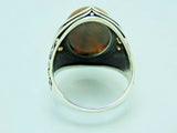 Turkish Handmade Jewelry 925 Sterling Silver Tiger's Eye Stone Mens Rings