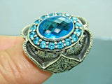 Turkish Handmade Jewelry 925 Sterling Silver Aquamarine Stone Mens Rings