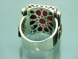 Turkish Handmade Jewelry 925 Sterling Silver Ruby Stone Mens Rings