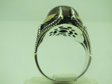 Turkish Handmade Jewelry 925 Sterling Silver Garnet Stone Mens Rings