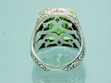 Turkish Handmade Jewelry 925 Sterling Silver Alexandrite Stone Engraved Mens Rings