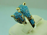 Turkish Handmade Cat Ring 925 Sterling Silver Turquoise Ladies' Rings