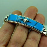Turkish Handmade Jewelry 925 Sterling Silver Turquoise Stone Mens Bracelets