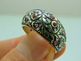 Turkish Handmade Jewelry 925 Sterling Silver Ruby Stone Mens Rings