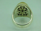 Turkish Handmade Jewelry 925 Sterling Silver Agate Stone Mens Rings