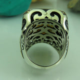 Turkish Handmade Jewelry 925 Sterling Silver Quartz Stone Mens Rings
