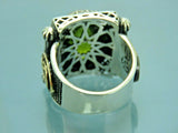 Turkish Handmade Jewelry 925 Sterling Silver Peridot Stone Men's Rings