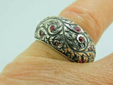 Turkish Handmade Jewelry 925 Sterling Silver Ruby Stone Mens Rings