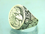 Turkish Handmade Jewelry 925 Sterling Silver Eagle Design Mens Rings