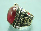 Turkish Handmade Jewelry 925 Sterling Silver Ruby Stone Mens Rings