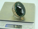 Turkish Handmade Jewelry 925 Sterling Silver Emerald Stone Mens Rings