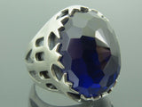 Turkish Handmade Jewelry 925 Sterling Silver Sapphire Stone Mens Rings