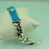 Turkish Handmade Jewelry 925 Sterling Silver Turquoise Stone Mens Bracelets