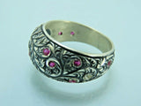 Turkish Handmade Jewelry 925 Sterling Silver Ruby Stone Mens Rings